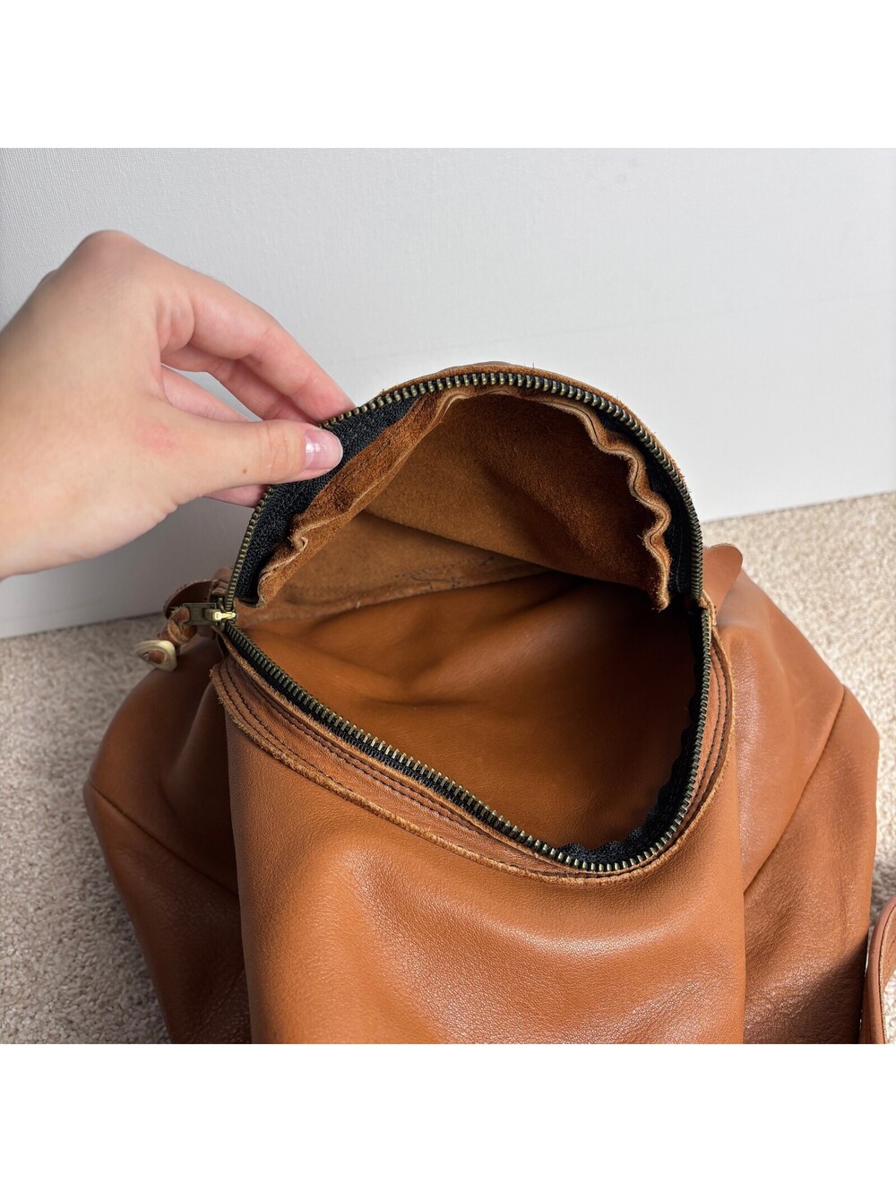 Smooth Leather Convertible Sling Bag - Picture 6 of 7